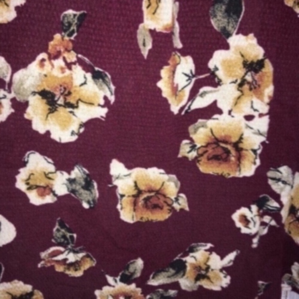 Altar'd State Red Floral Cold Shoulder Blouse - Picture 4 of 11